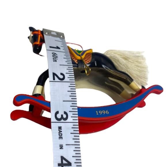 Vintage 1996 Christmas Ornament 2-piece LOT Rocking Horse by Hallmark Keepsake - Picture 11 of 13